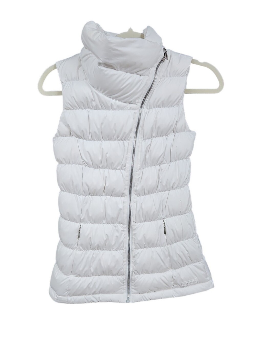 Athleta Downabout White Puffer Vest Sz Xxs Womens